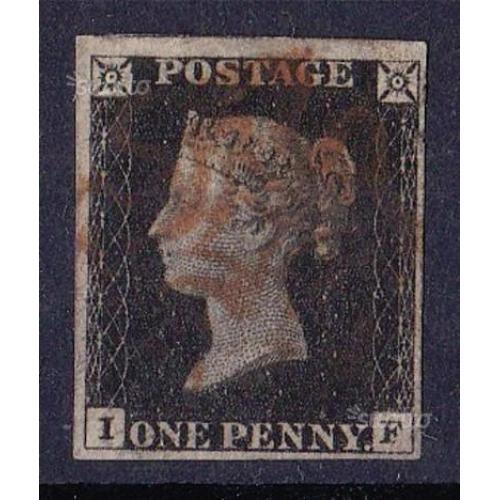 1840 gran bretagna penny black regina vittoria il