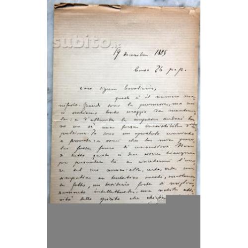 Matilde Serao lettera autografa 1885
