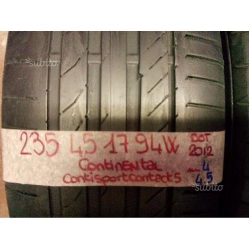 Gomme 235 45 17 Continental estive usate