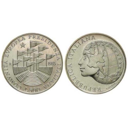 500 lire argento 1985 Presidenza C.E.E