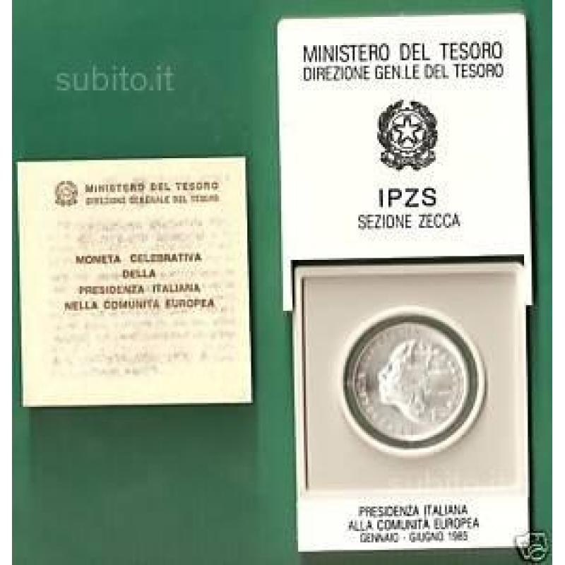 500 lire argento 1985 Presidenza C.E.E