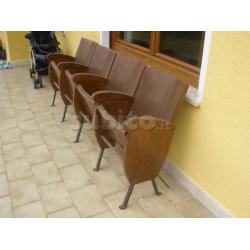 Sedie cinema anni 50/60 4 posti in legno